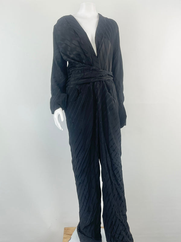 Beatrice B. Black Striped 'Taylor' Jumpsuit - AU10