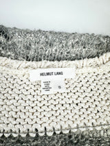 Helmut Lang Cream & Grey Silk & Alpaca Knit Jumper - AU8/10