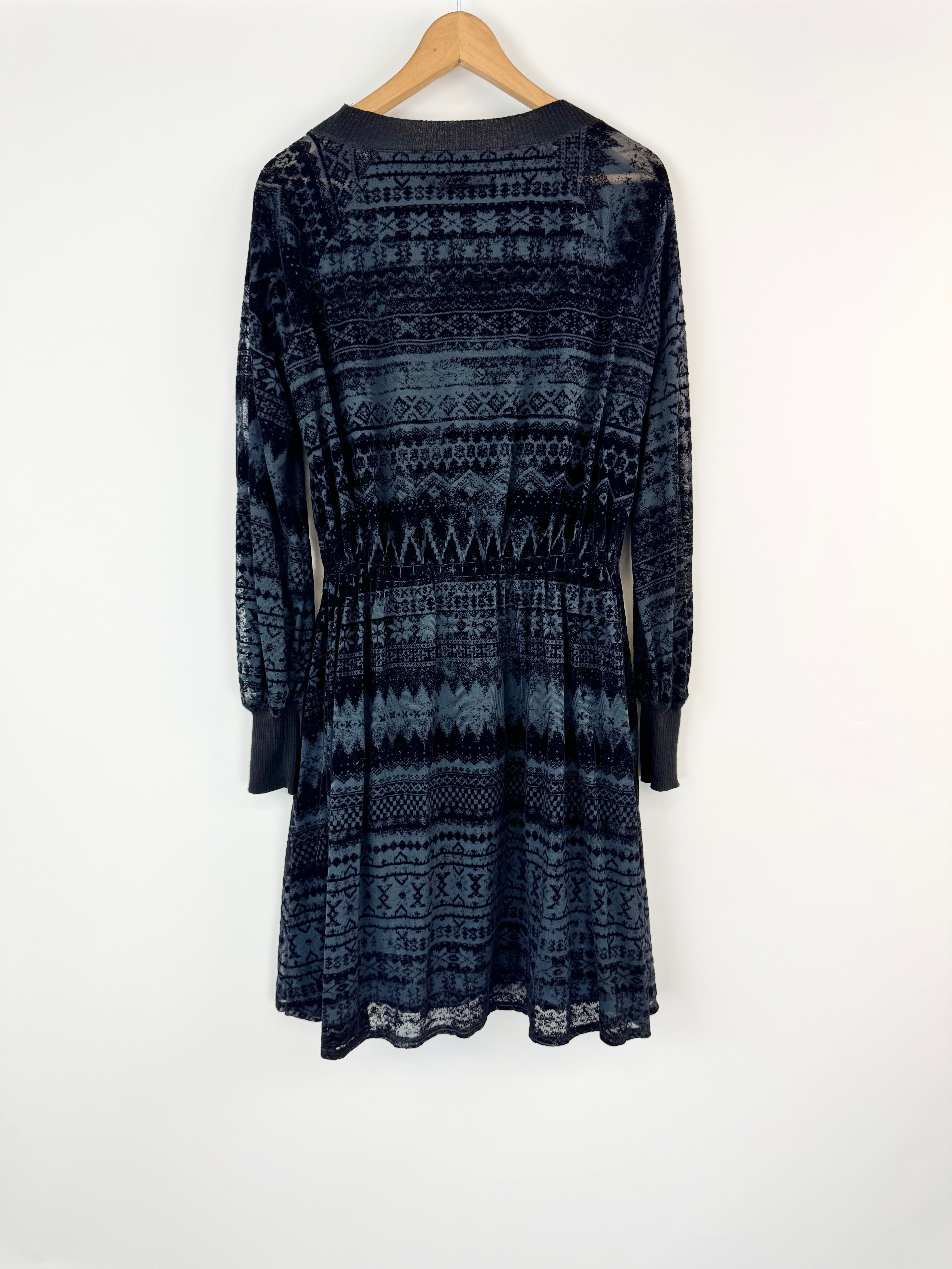 Jean Paul Gaultier Soleil Black Patterned Dress - AU12