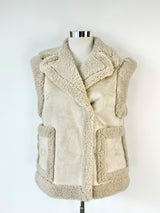 Ena Pelly Taupe Faux Fur Vest - AU10