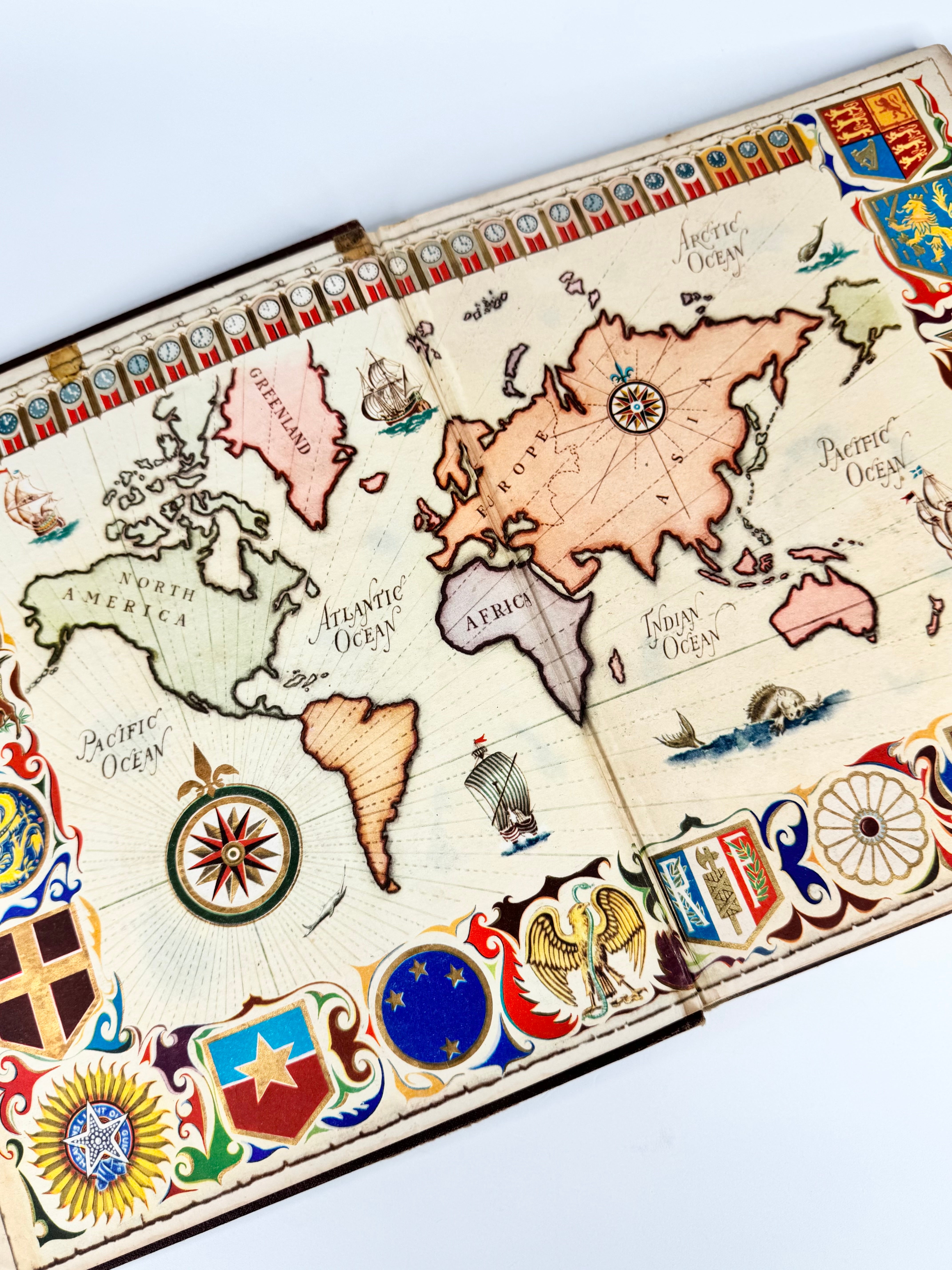 Vintage 1955 The New Elizabethan World Atlas Illustrated