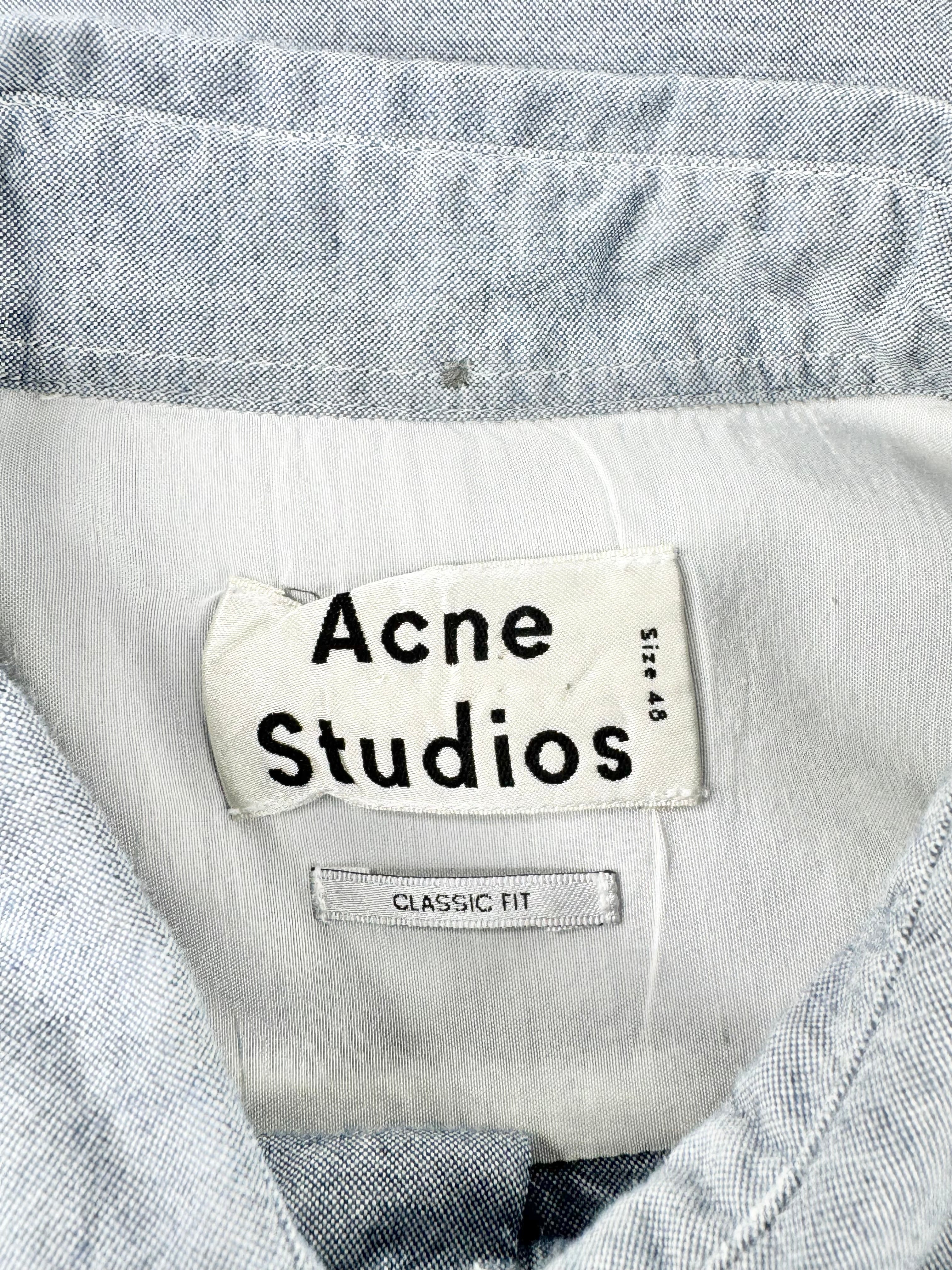 Acne Studios Blue Cotton Slim Fit Shirt - 48