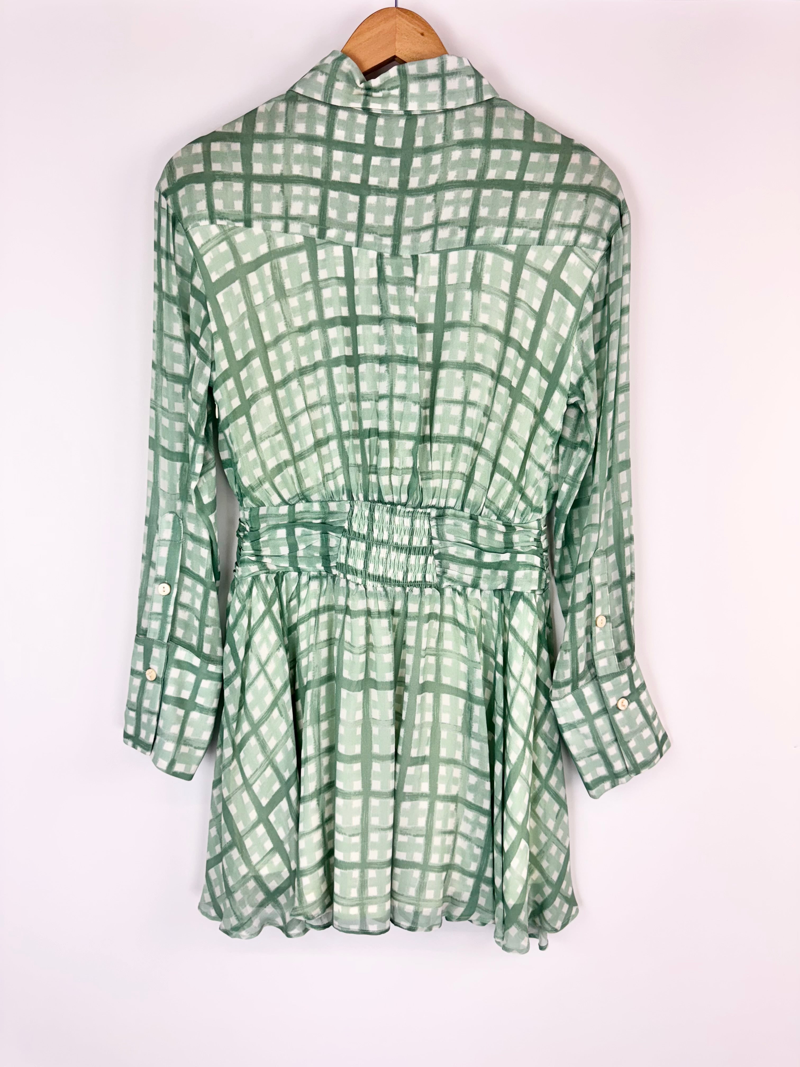 MØN RENN Mint & Blue 'Seaside Check Mini Dress' NWT - AU6