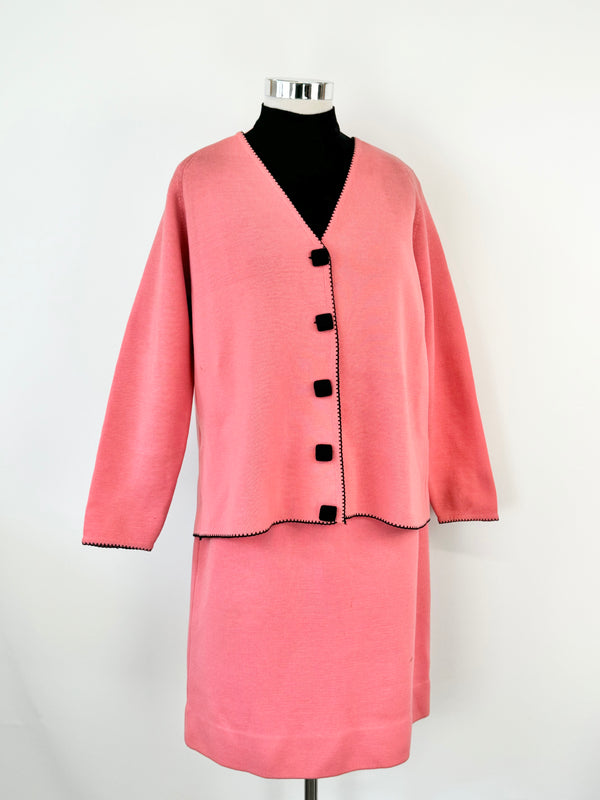 Vintage Pink & Black Rose Pink 3 Piece Suit - AU12/14