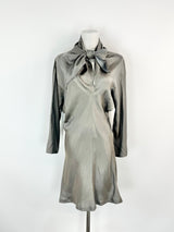 Vintage Scanlan Theodore Stone Grey Silky Dress - AU8/10