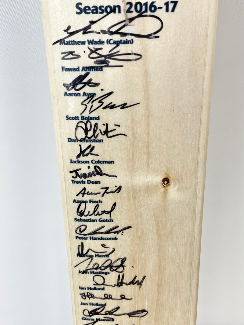 Signed Victorian Bushrangers 2016-17 Season Cricket Bat