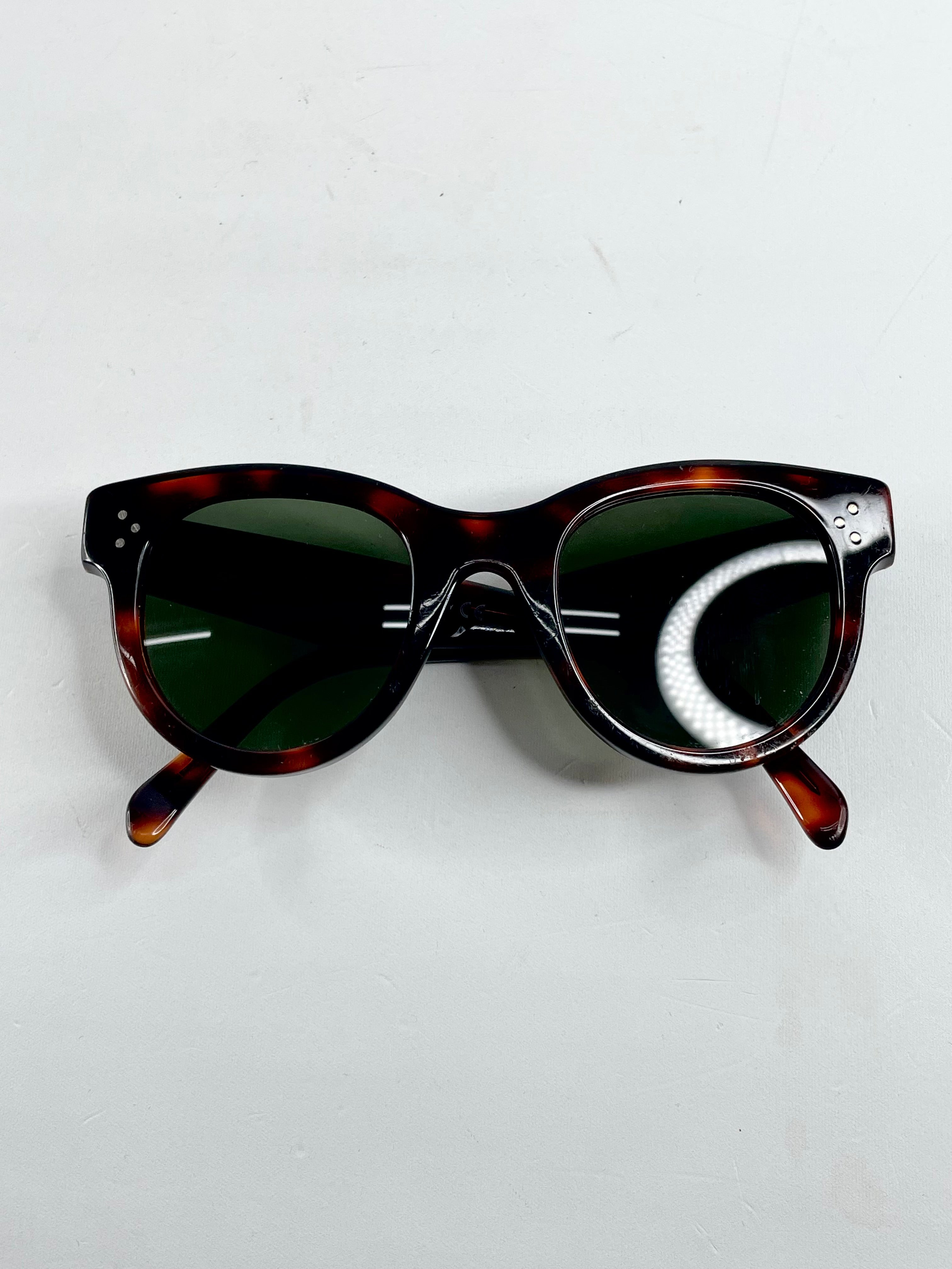 Cèline Shiny Havana/Smoke Mineral Lens Cat-Eye Sunglasses