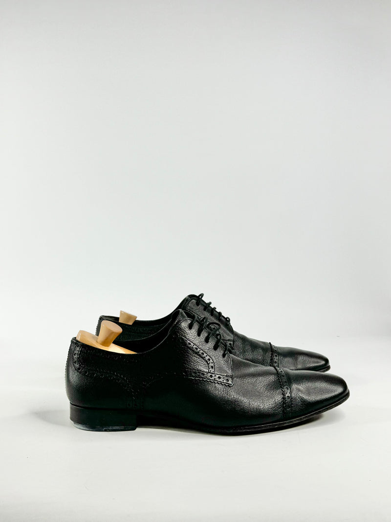 Bally Black Grained Brogues - EU44