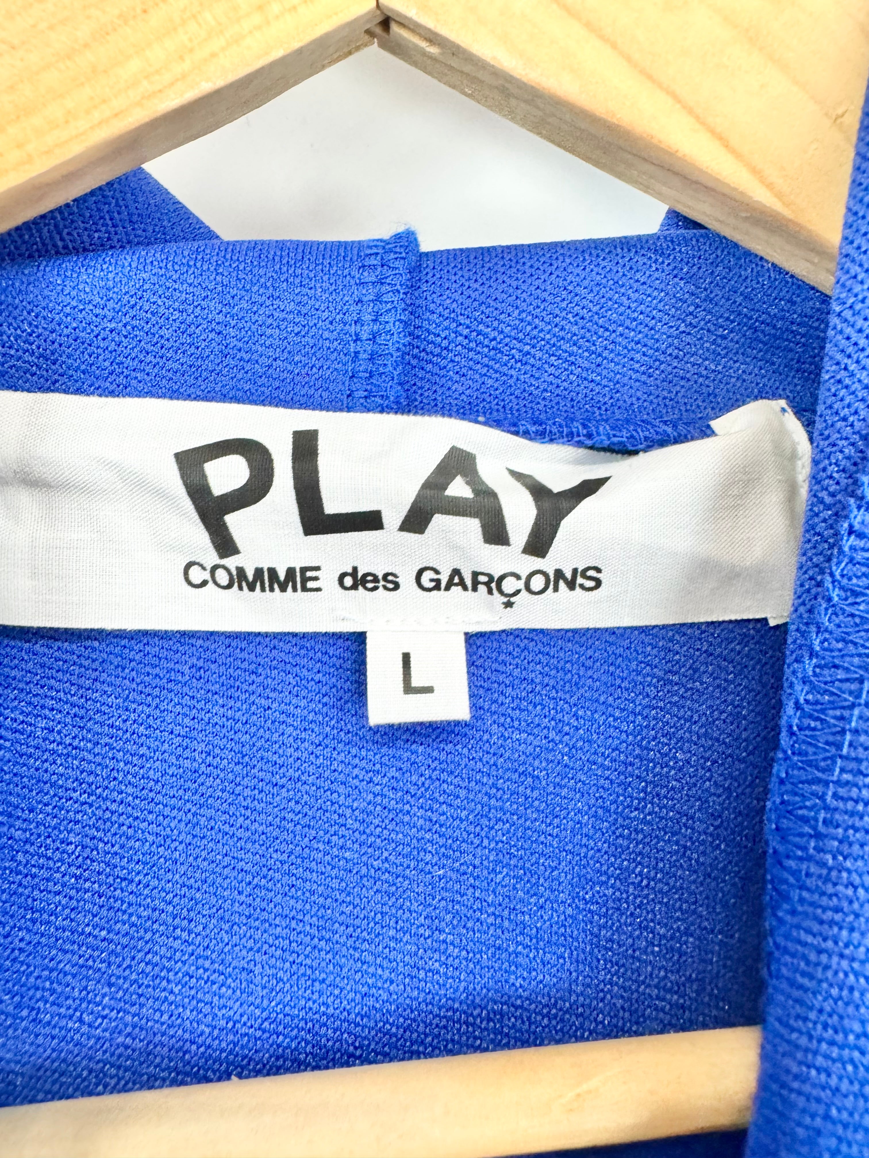 Comme Des Garçons Electric Blue Neoprene Hoodie - L