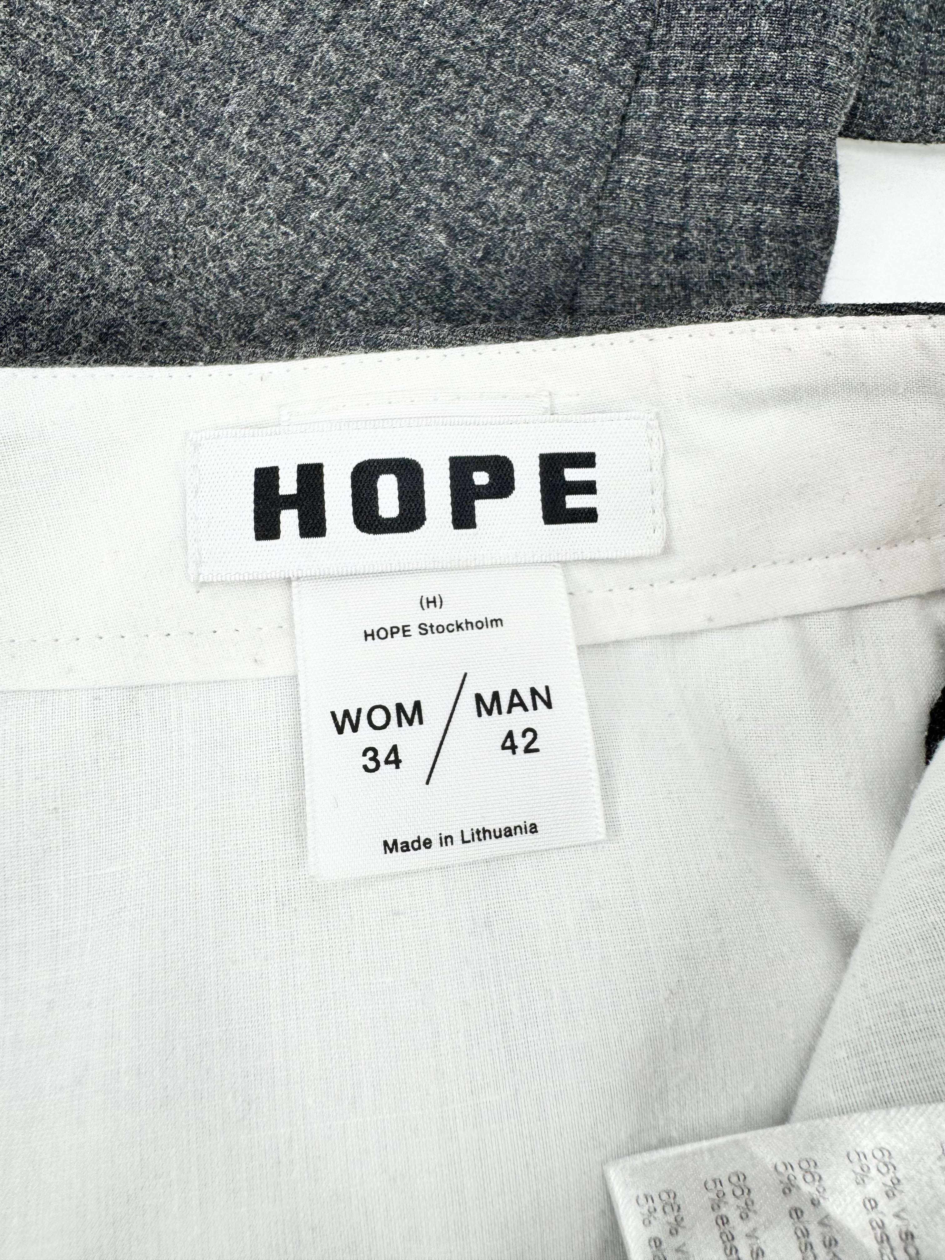 Hope Stockholm Grey Grid Pattern Slacks - 34