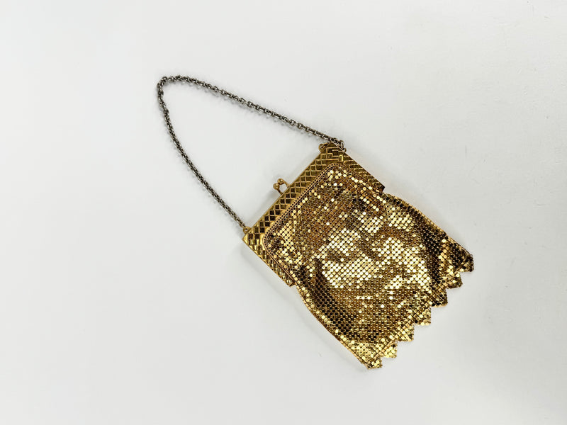 Vintage Whiting & Davis Gold Metallic Evening Purse
