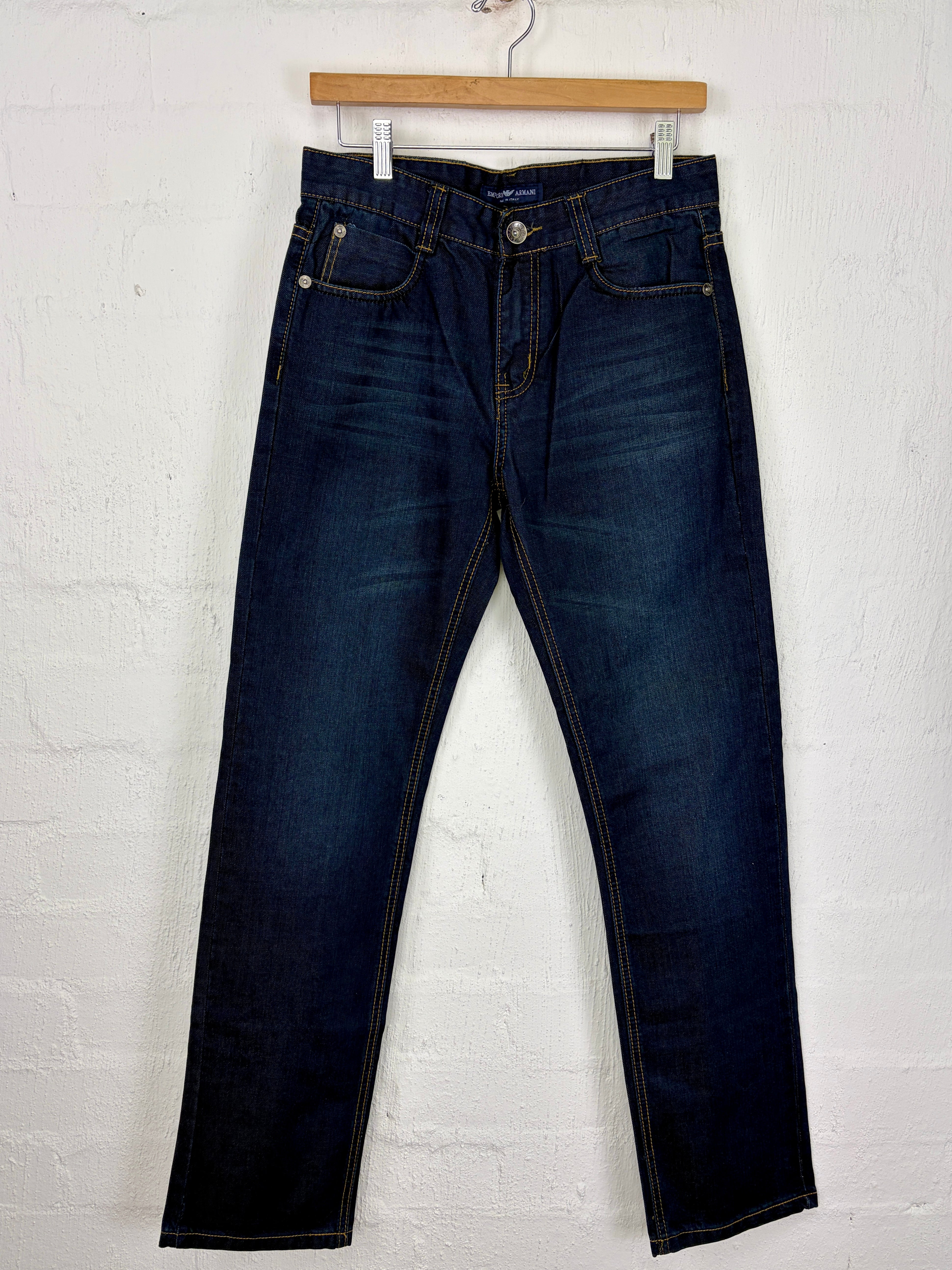 Emporio Armani Straight Leg Dark Denim Jeans - 30