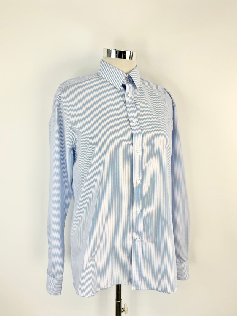 Pierre Cardin Blue & White Striped Shirt - L