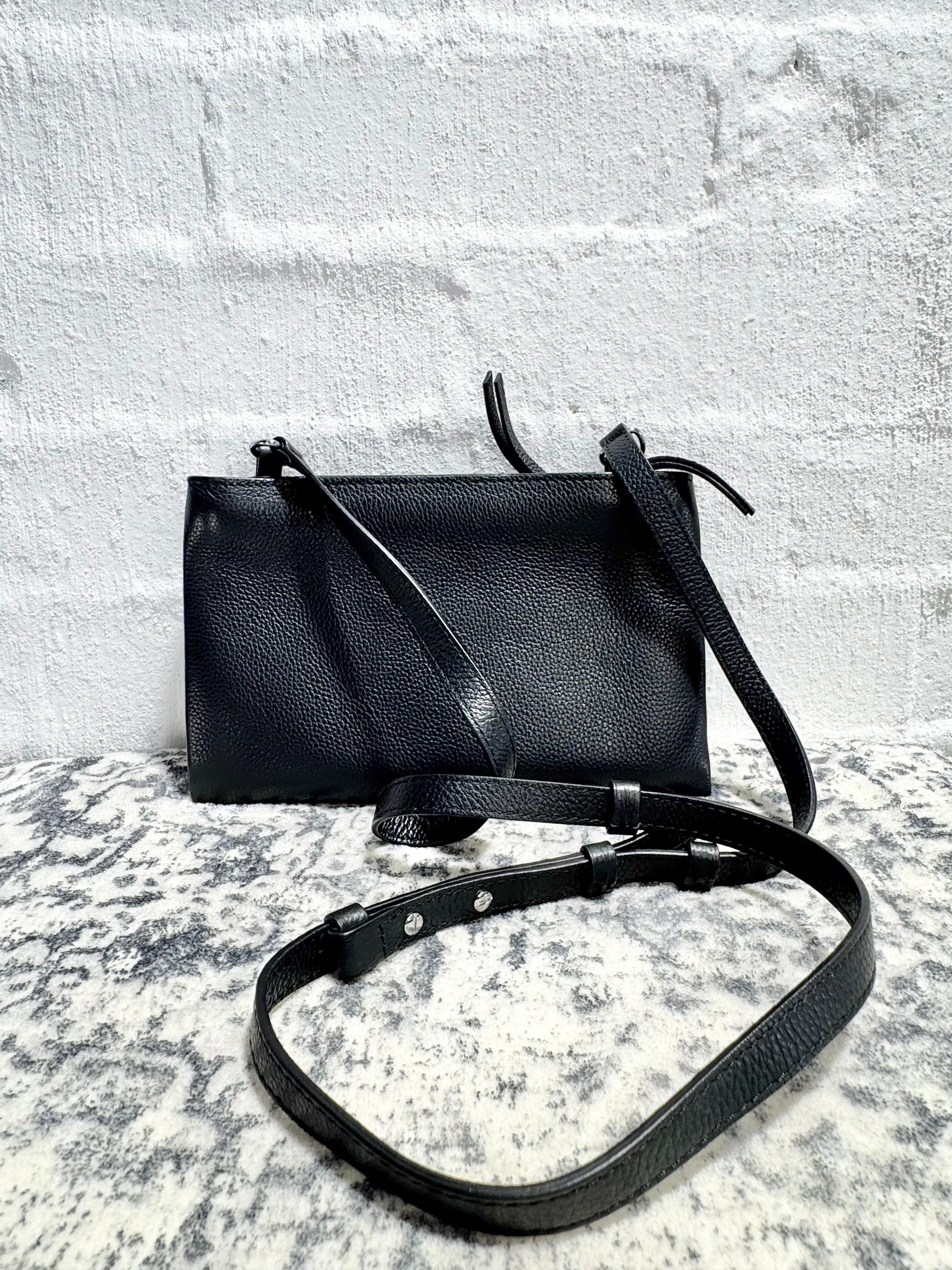 Weekend Max Mara Grained black Leather Cross Body Bag
