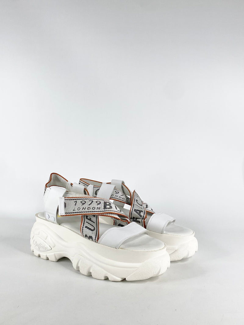 Buffalo London White Platform Sandals - EU40