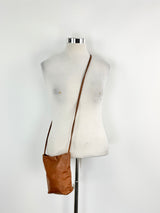 Baggu Tan Leather Cross Body Pouch
