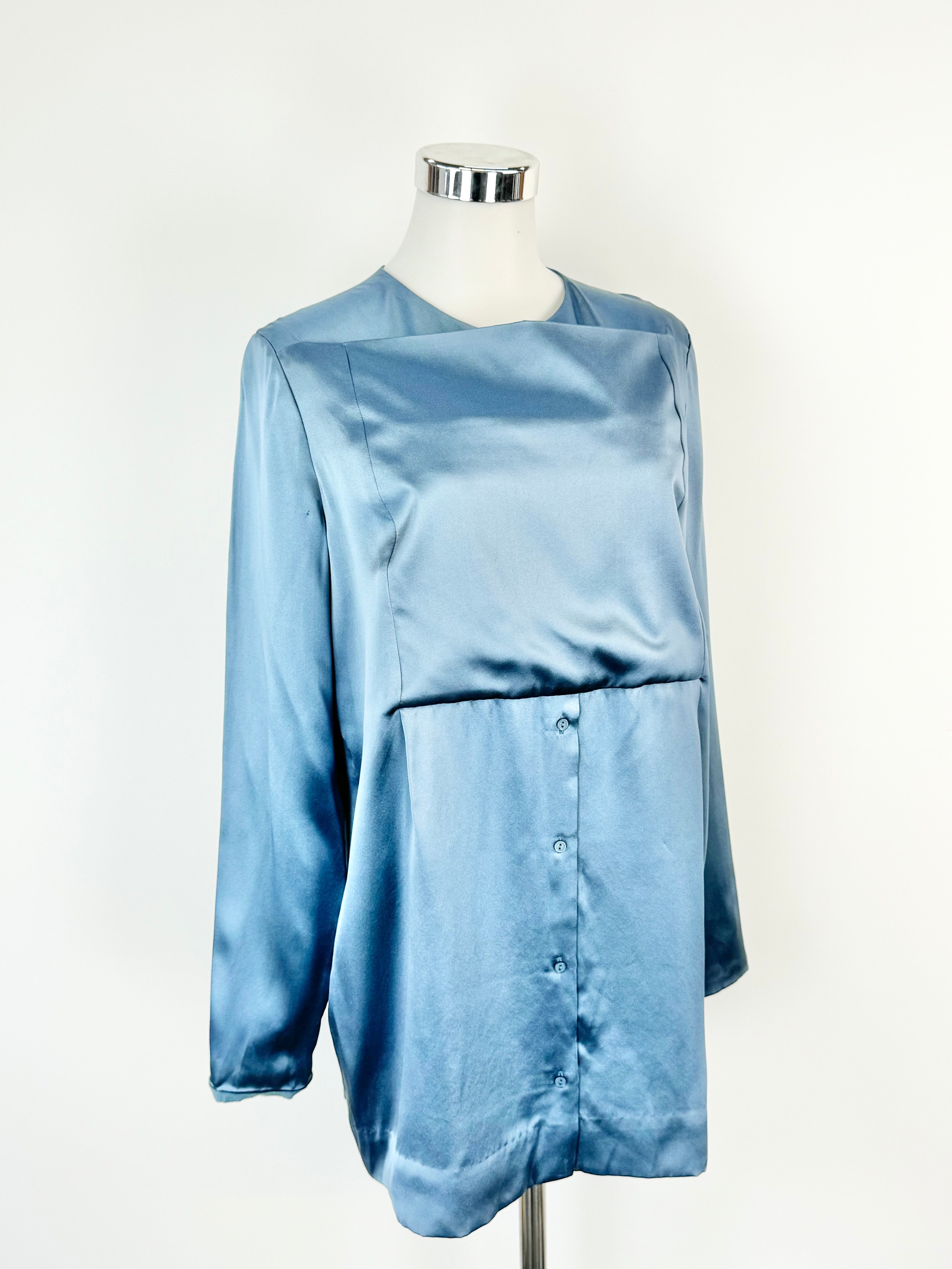 Cos Cool Blue Silk Blouse - AU8/10