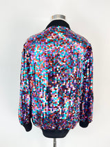 Retro Glittery by Diane Multicoloured Sequin Silk Cardigan - AU10