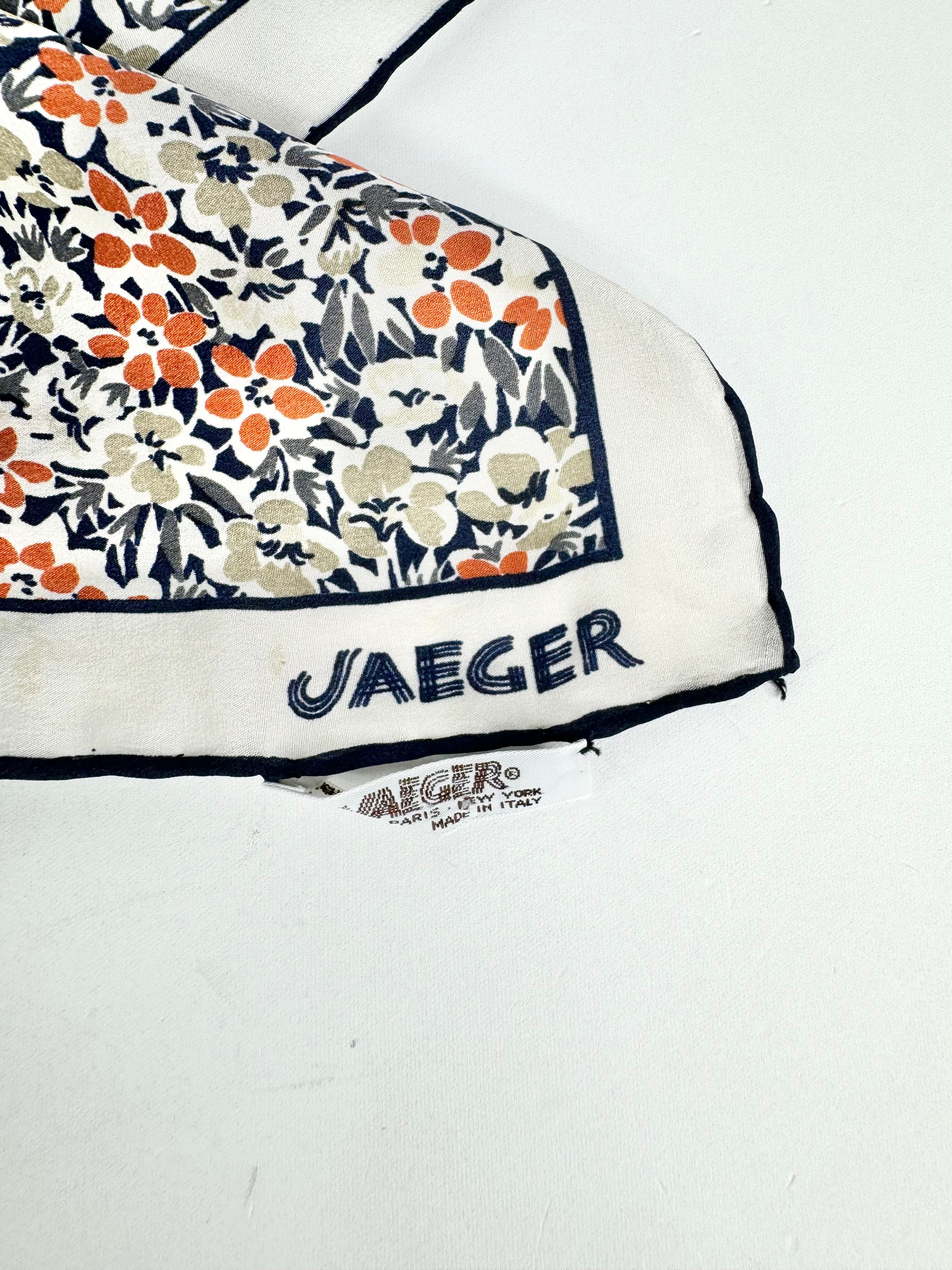 Vintage Jaeger London Microfloral Silk Scarf