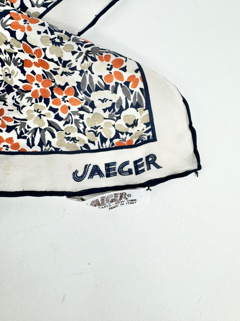 Vintage Jaeger London Microfloral Silk Scarf