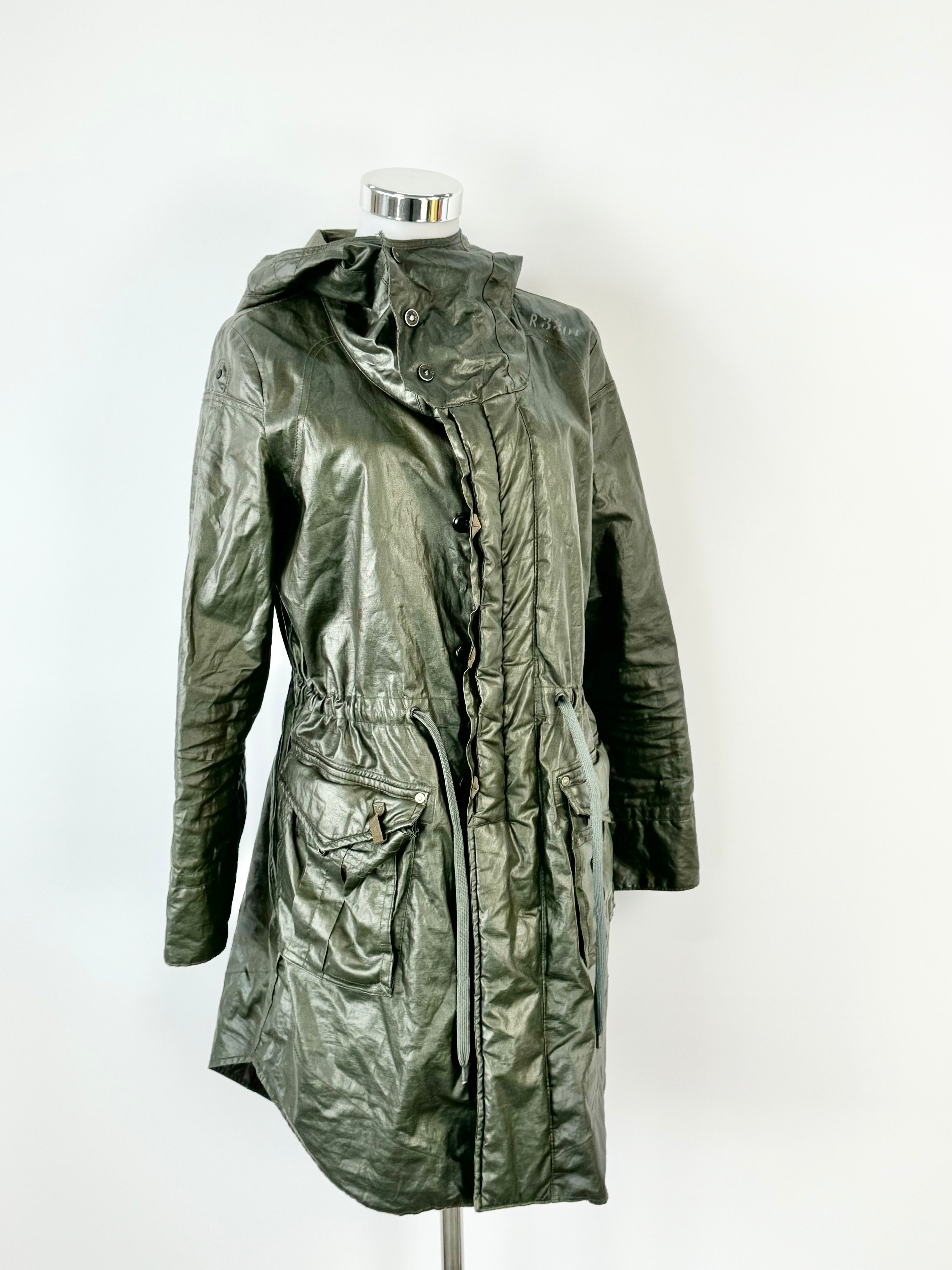 G-Star Raw Crocodile Green 'Legion' Linen Parka - XS