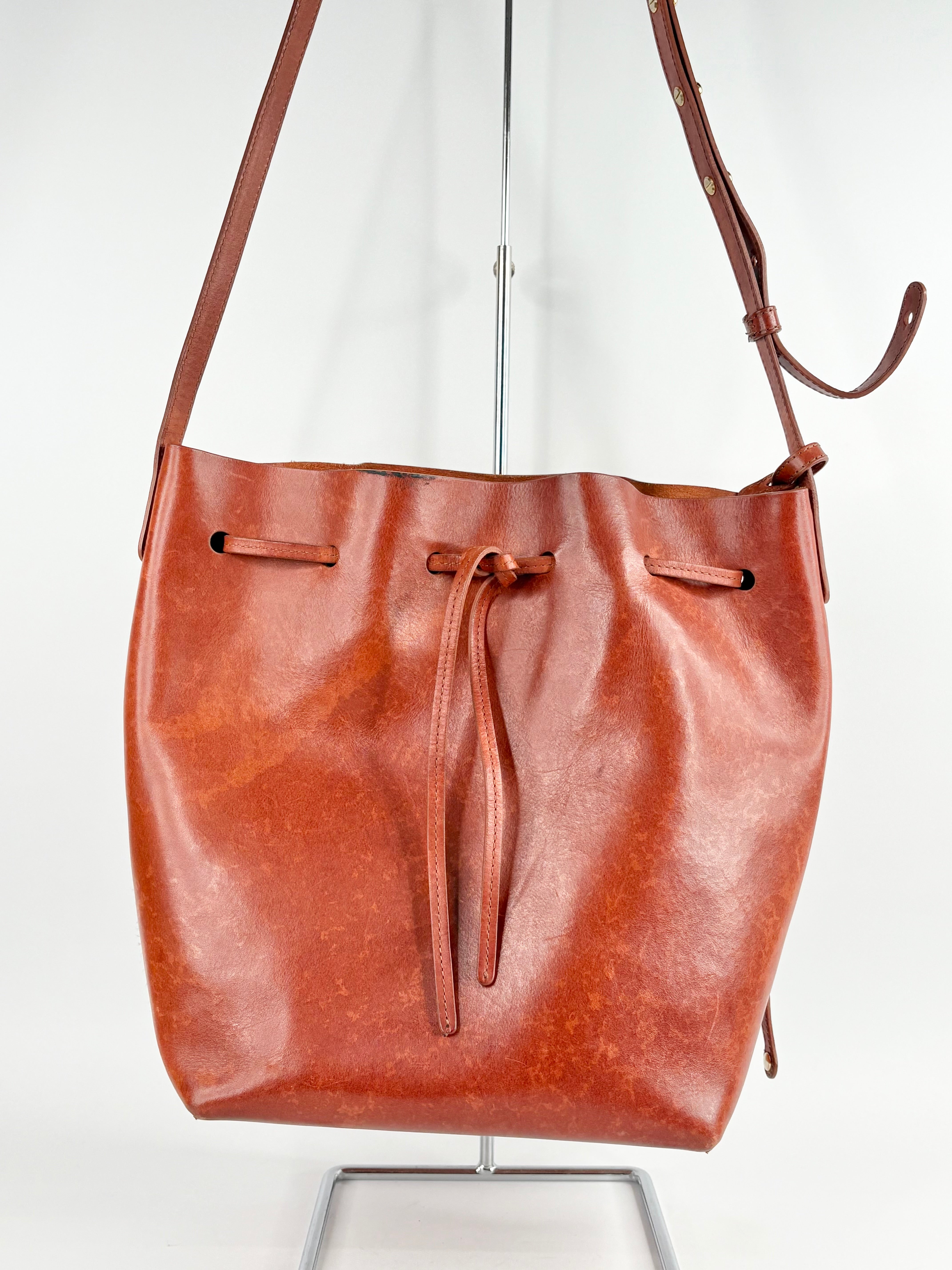 Mansur Gavriel Dark Mahogany Leather Shoulder Bag