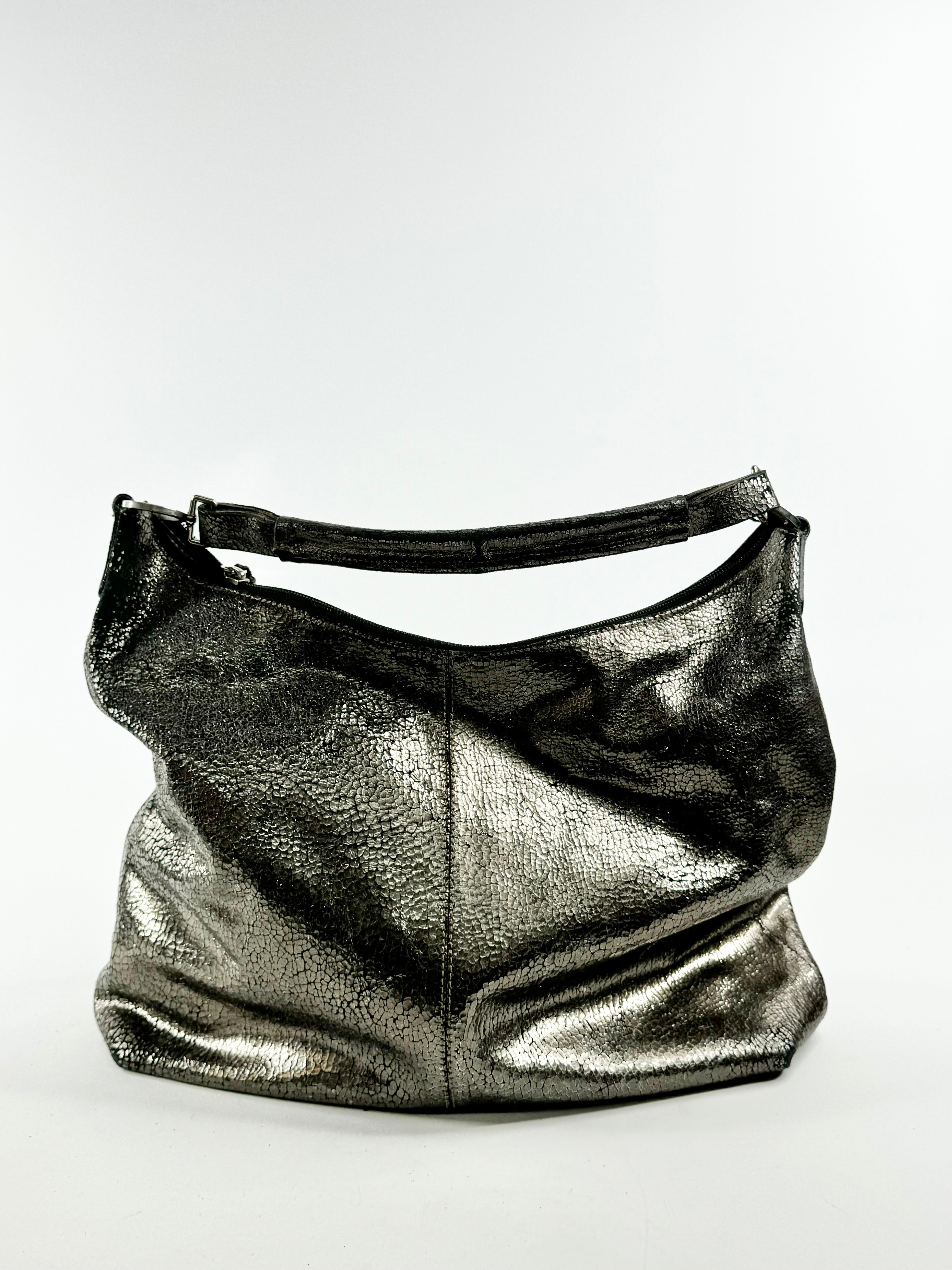 Metallic Crinkle Shoulder Bag