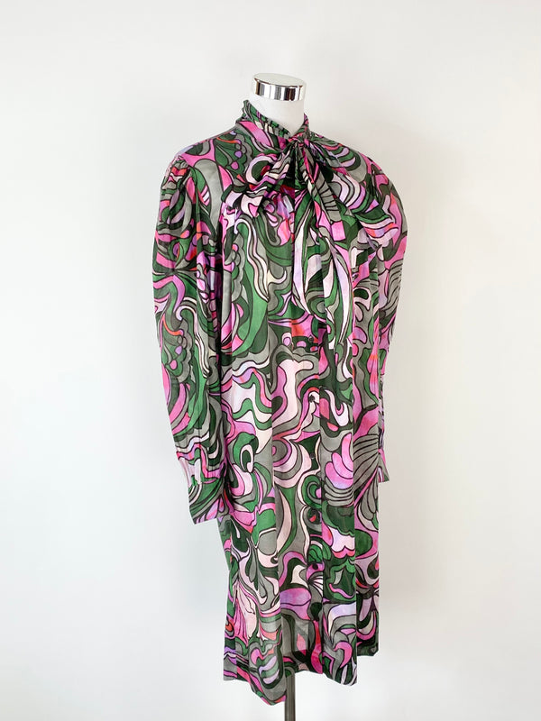 Dries van Noten Abstract Patterned long Sleeve Dress - AU8
