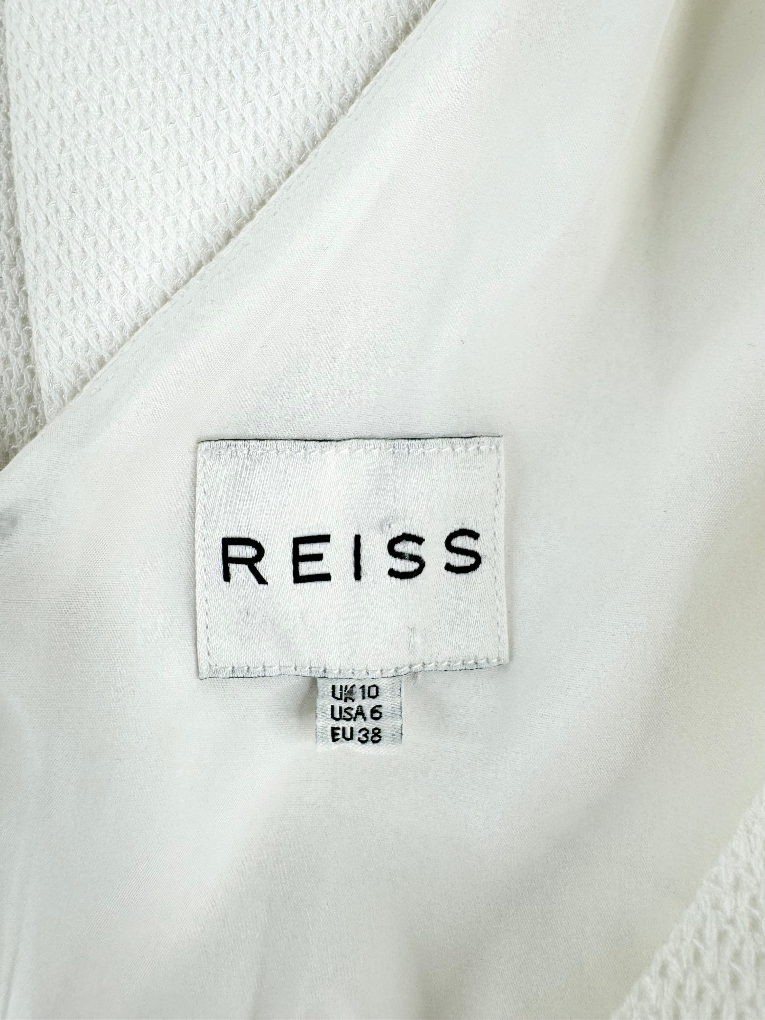 Reiss White Textured A-Line Dress - AU10