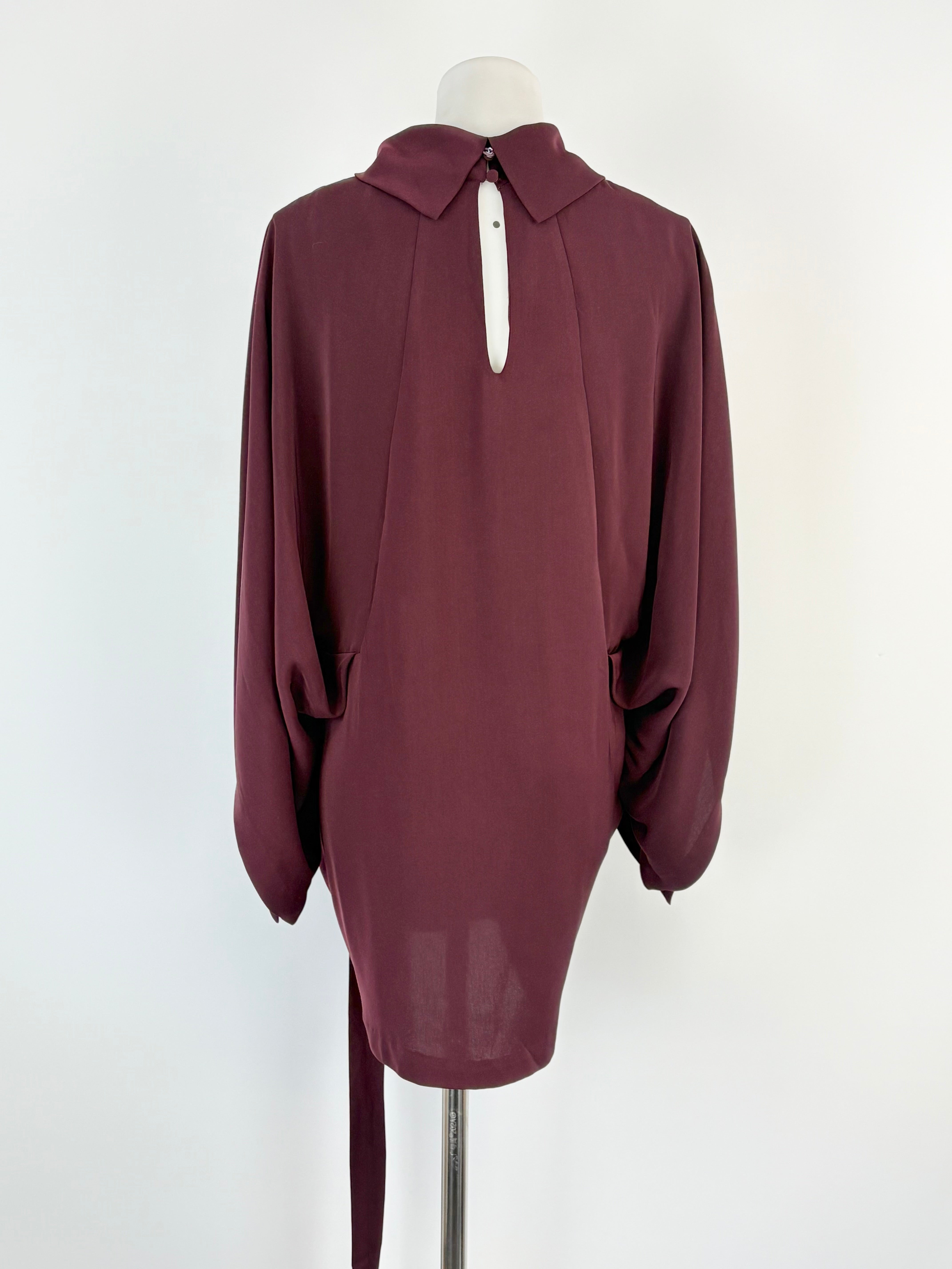 Acler Bordeaux Wrap Blouse - AU10