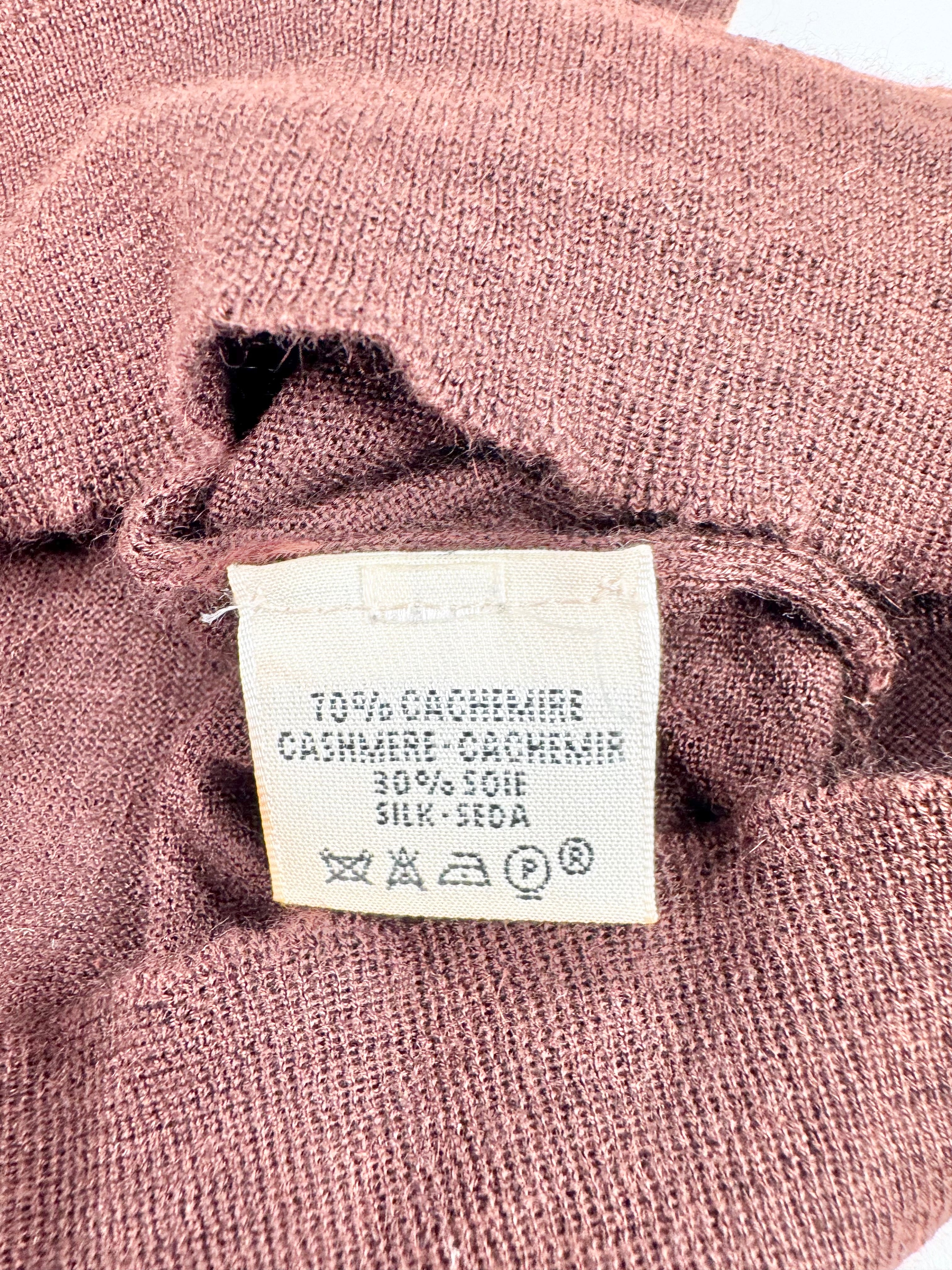 Vintages Hermès Chocolate Brown Cashmere & Silk Sleeveless Top - AU8/10