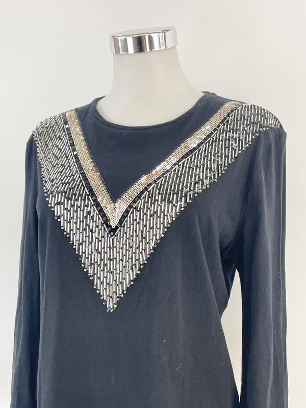 Sass & Bide Black 'Moon Indigo' Long Sleeve Top - AU8