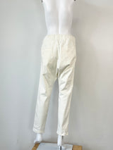 The Others Velvet Striped White Denim Joggers - AU10