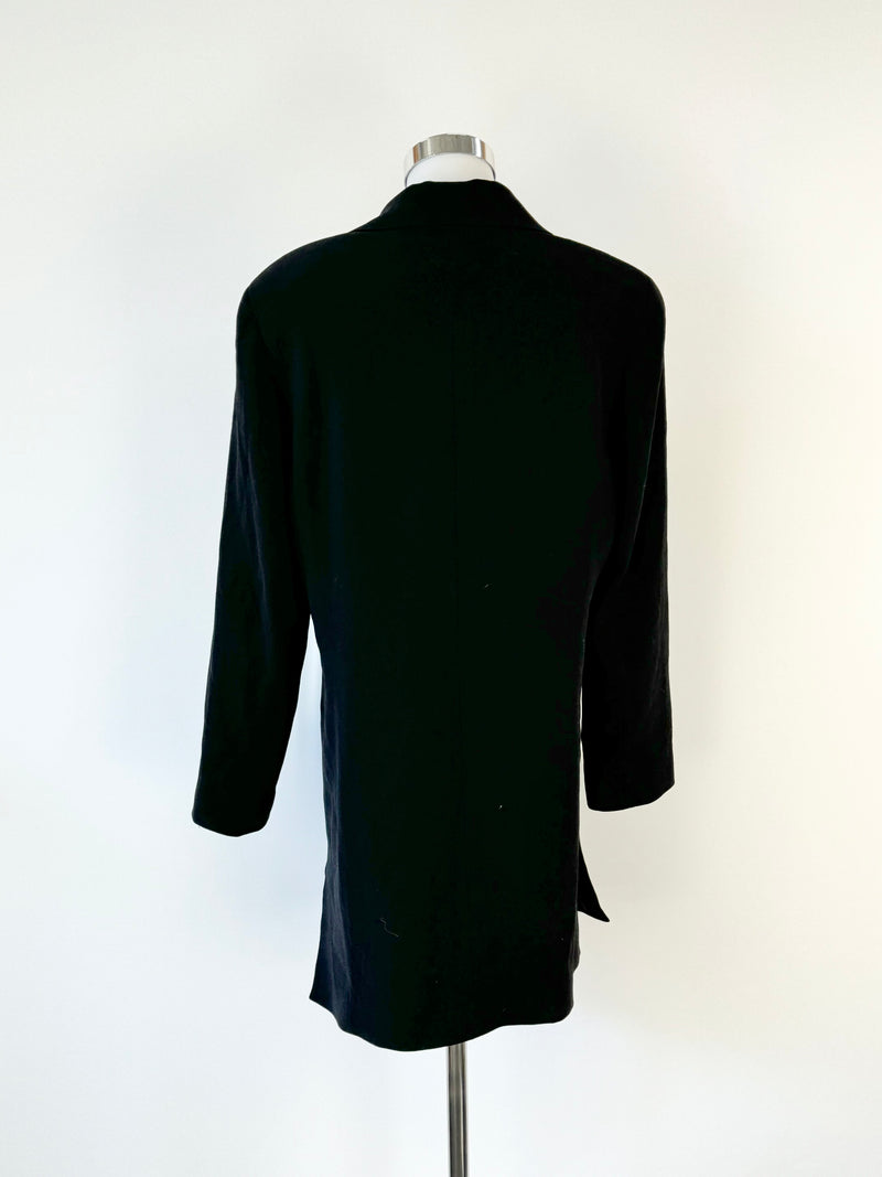 Vintage Emmanuel Ungaro Black Wool Blend Coat - AU10/12