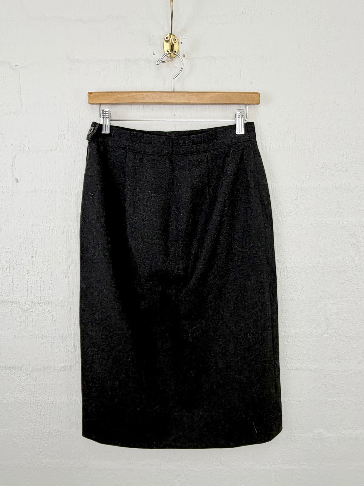 Vintage Escada Grey Wool High Waisted Pencil Skirt - AU8/10
