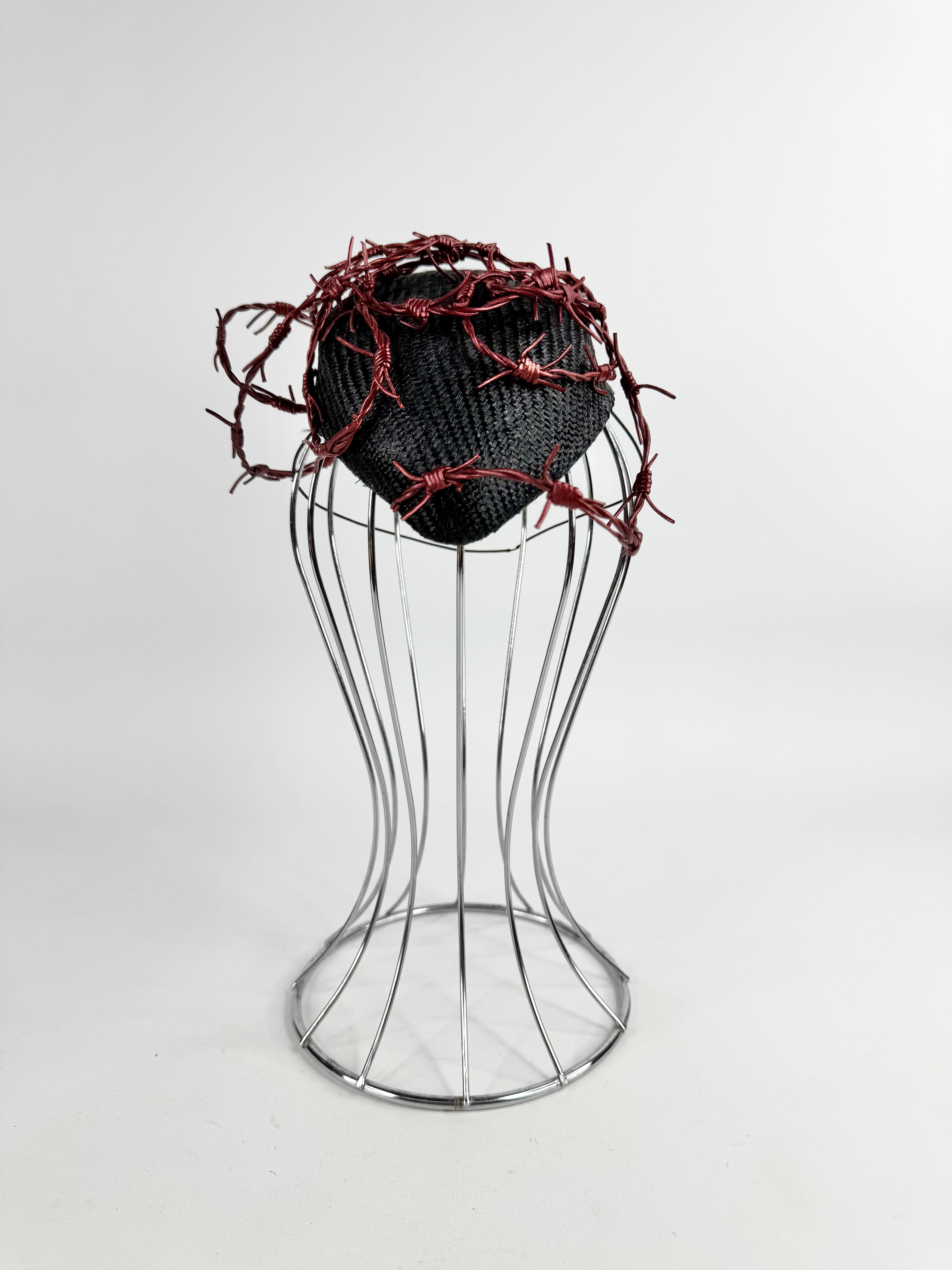Shara Gillahan Melbourne Black & Red Barbed Wire Fascinator