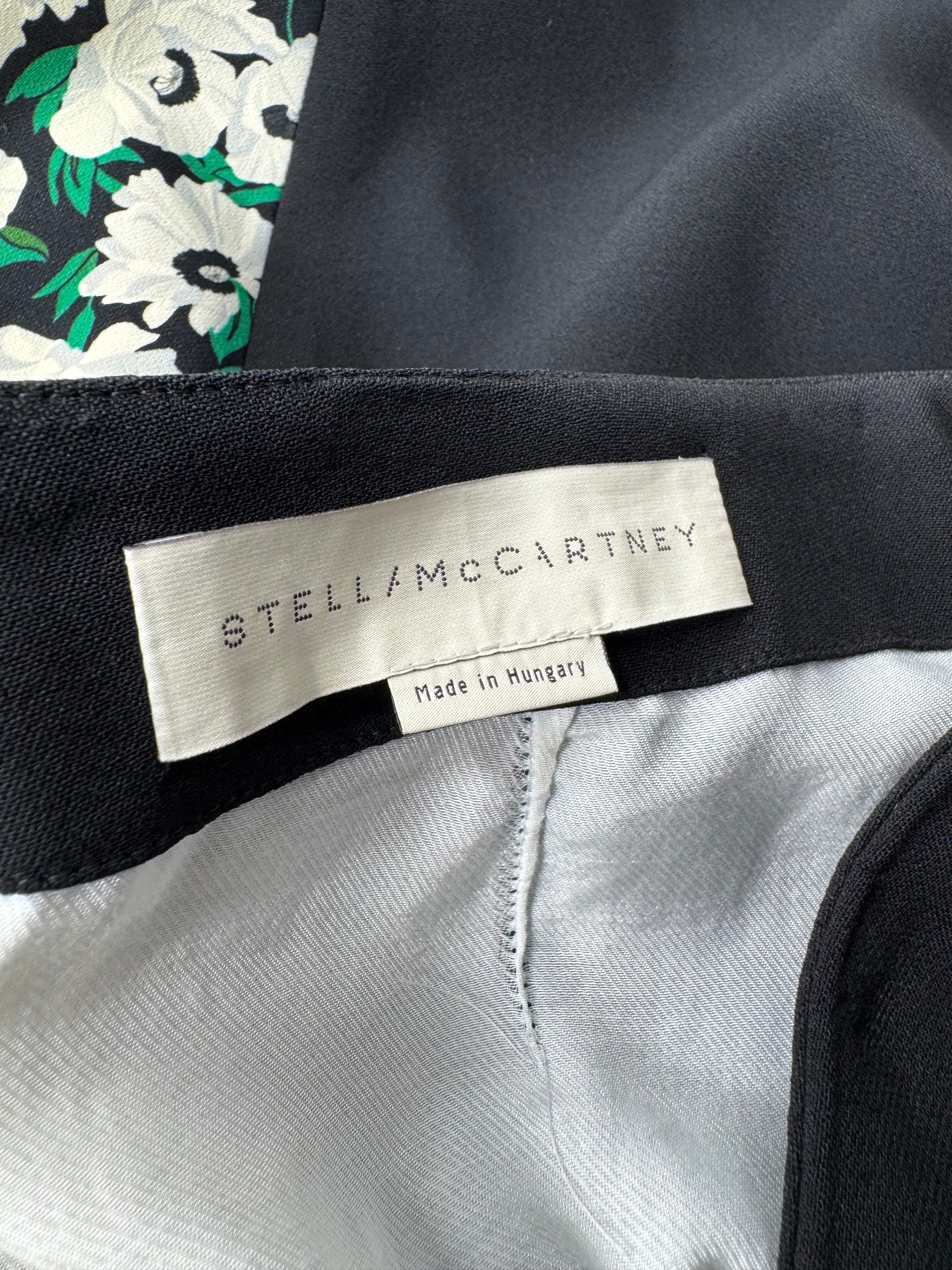 Stella McCartney Black & Floral Patchwork Midi Skirt - AU10/12