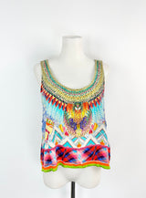 Camilla Mulitcoloured Jeweled Crop Vest - AU10
