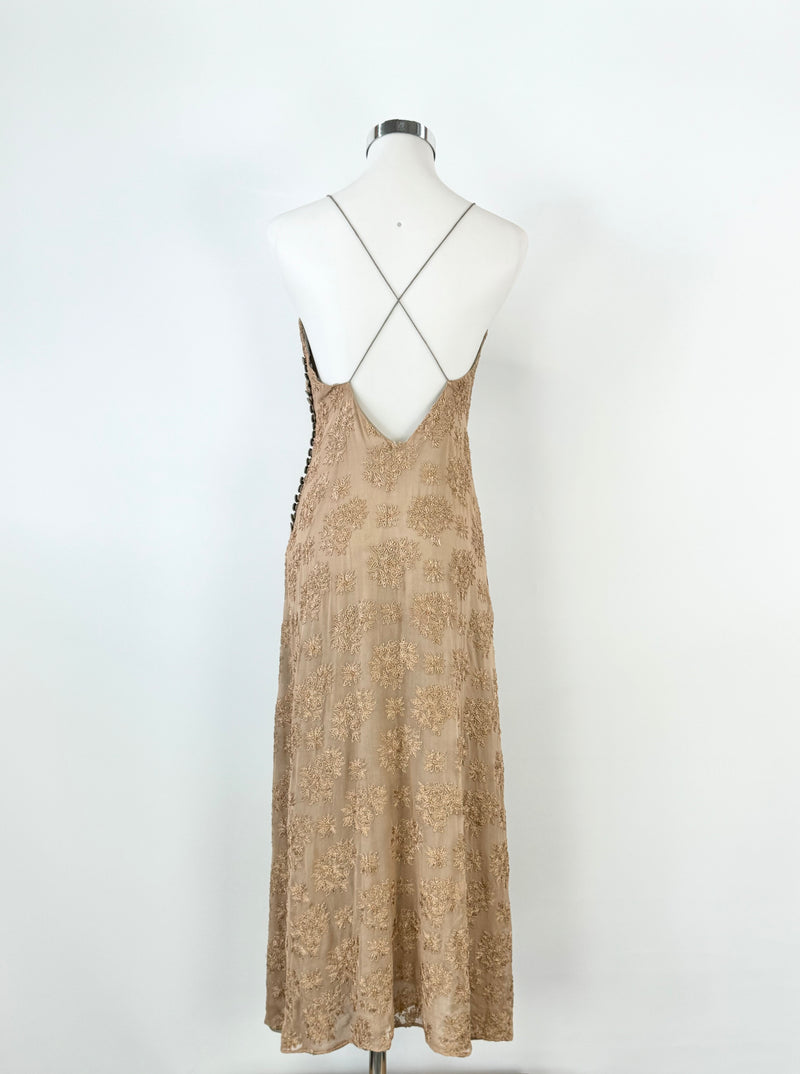 VIntage 90s Victoria Loftes Embroidered Slip Dress - AU10