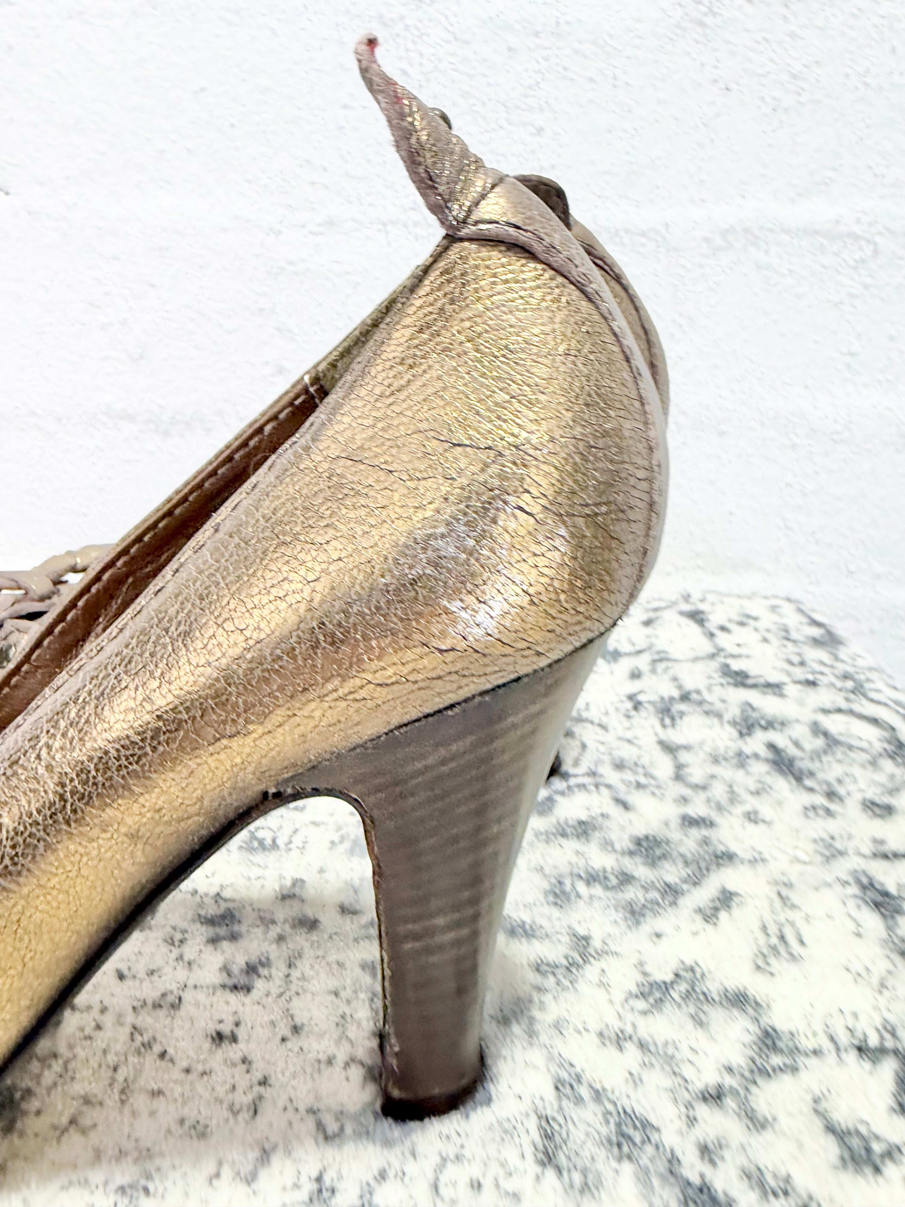 Milano Bronzed Leather Pump - EU39