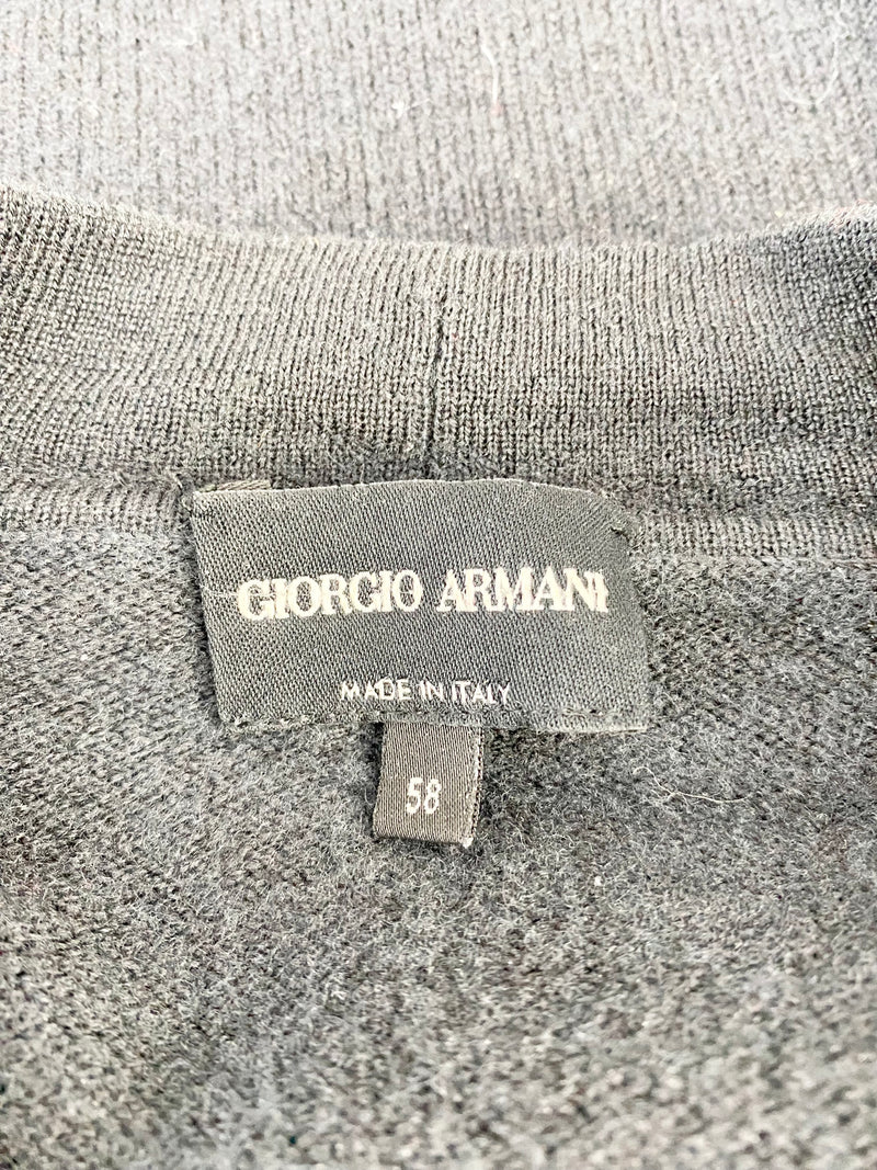 Giorgio Armani Slate Grey Rib Sleeve Sweater - L