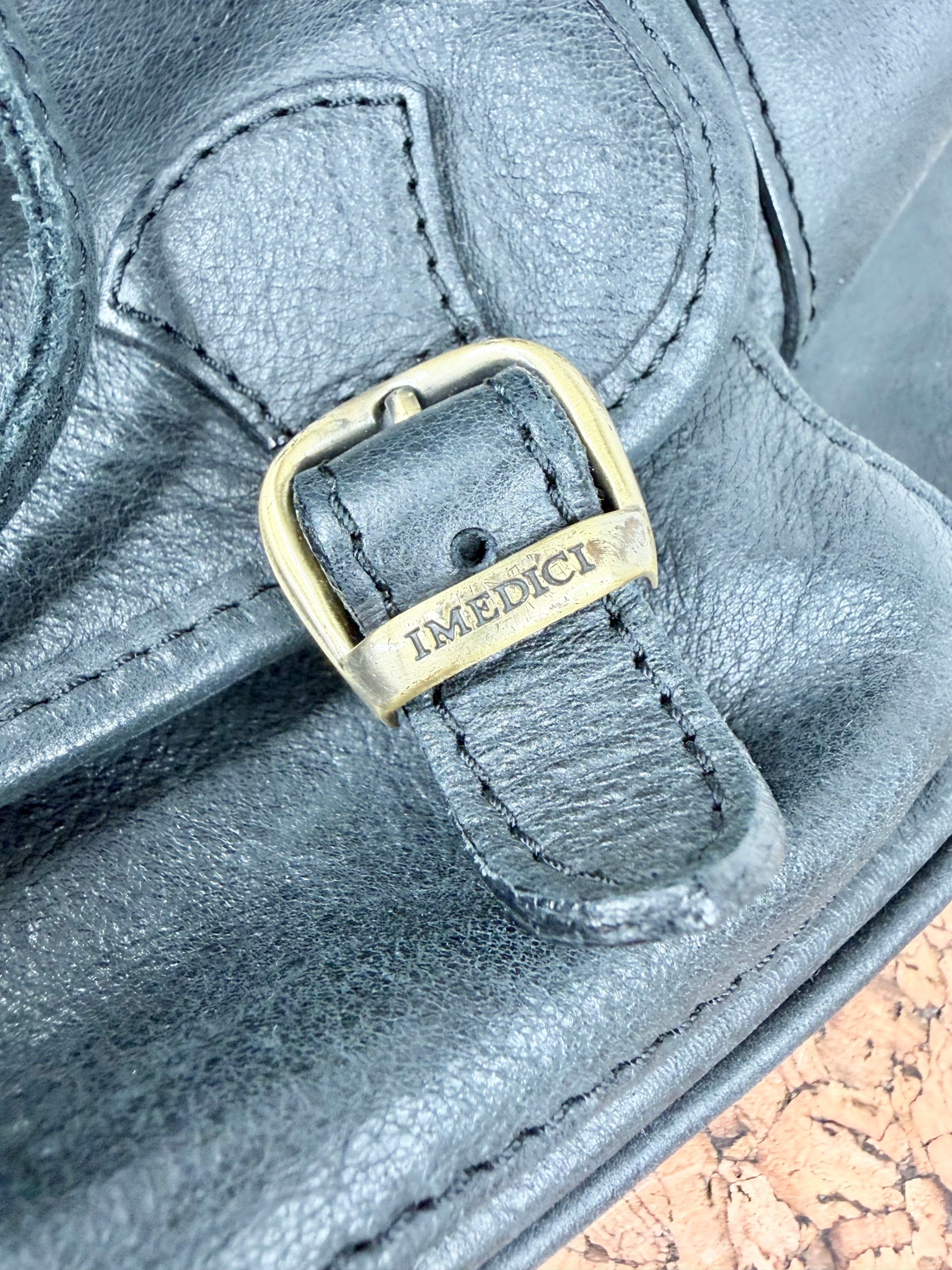 I Medici Leather Black Daypack Bag