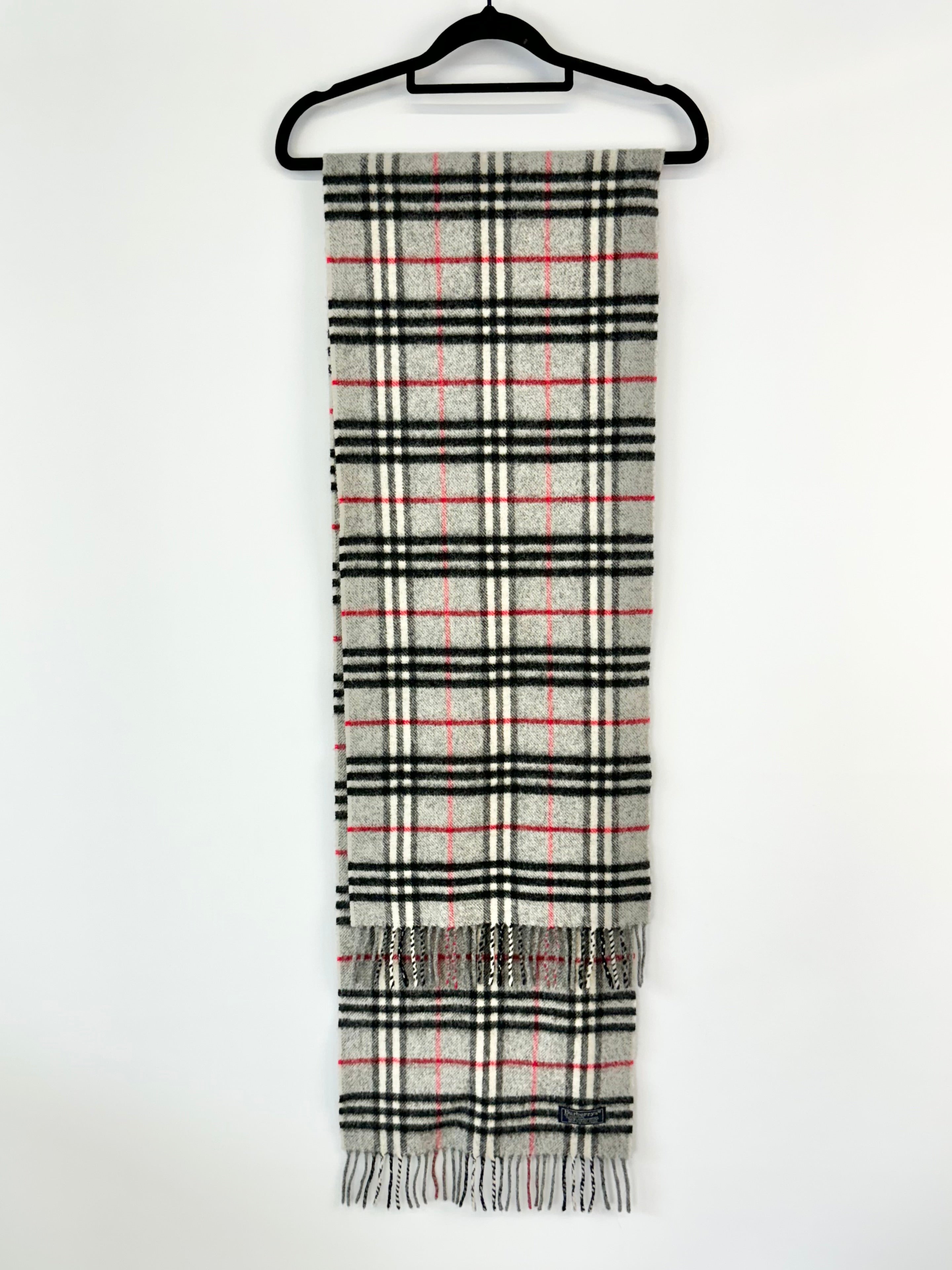 Burberrys of London Grey Novacheck Wool Scarf