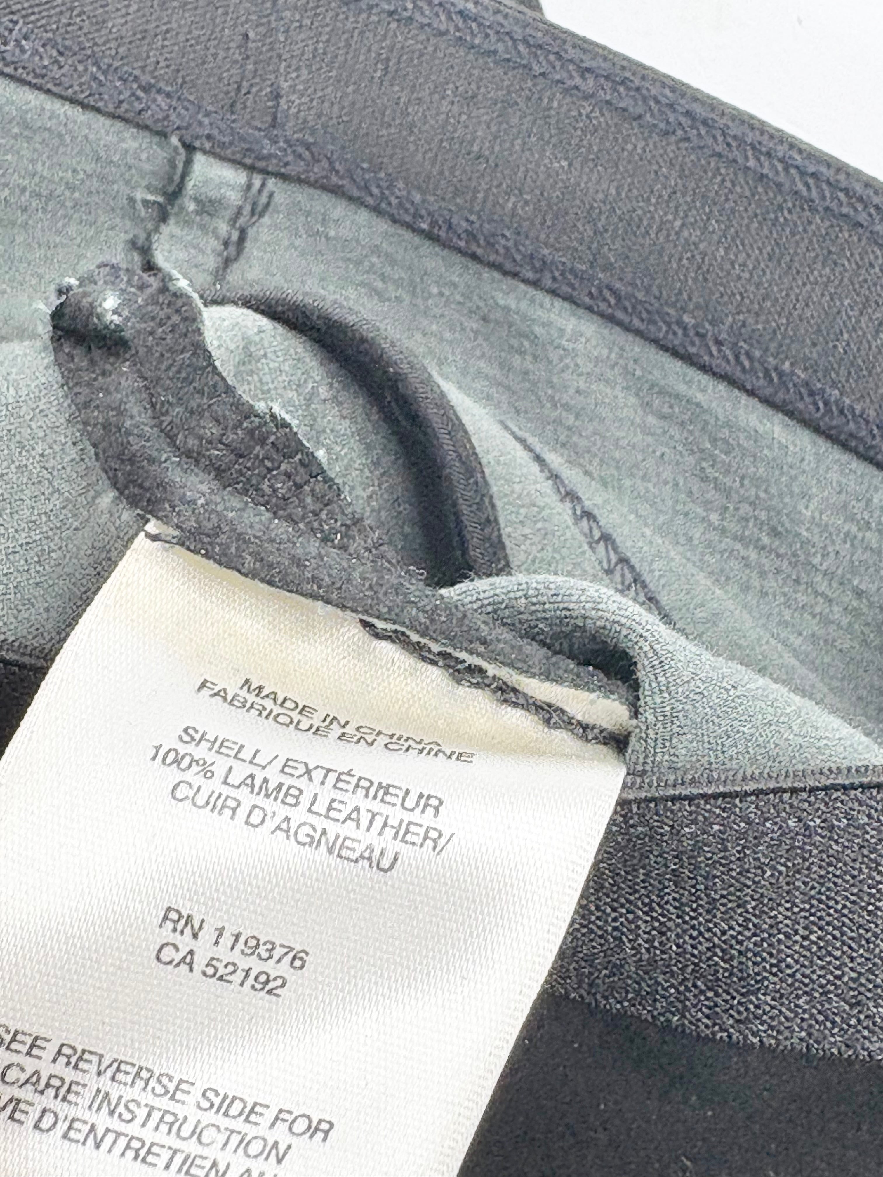 Helmut Lang Lamb Skin Stretch Black Pants - AU6/8