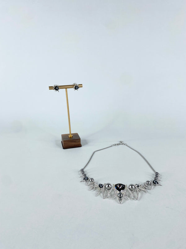 Swarovski Grey Crystal & Studs Jewellery Set