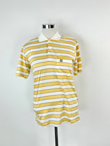 Vintage 90s Givenchy Gentlemen Yellow & White Striped Polo - L