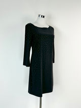 Armani Exchange Black Metal Stud Mini Dress - AU8