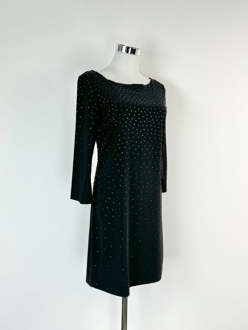 Armani Exchange Black Metal Stud Mini Dress - AU8