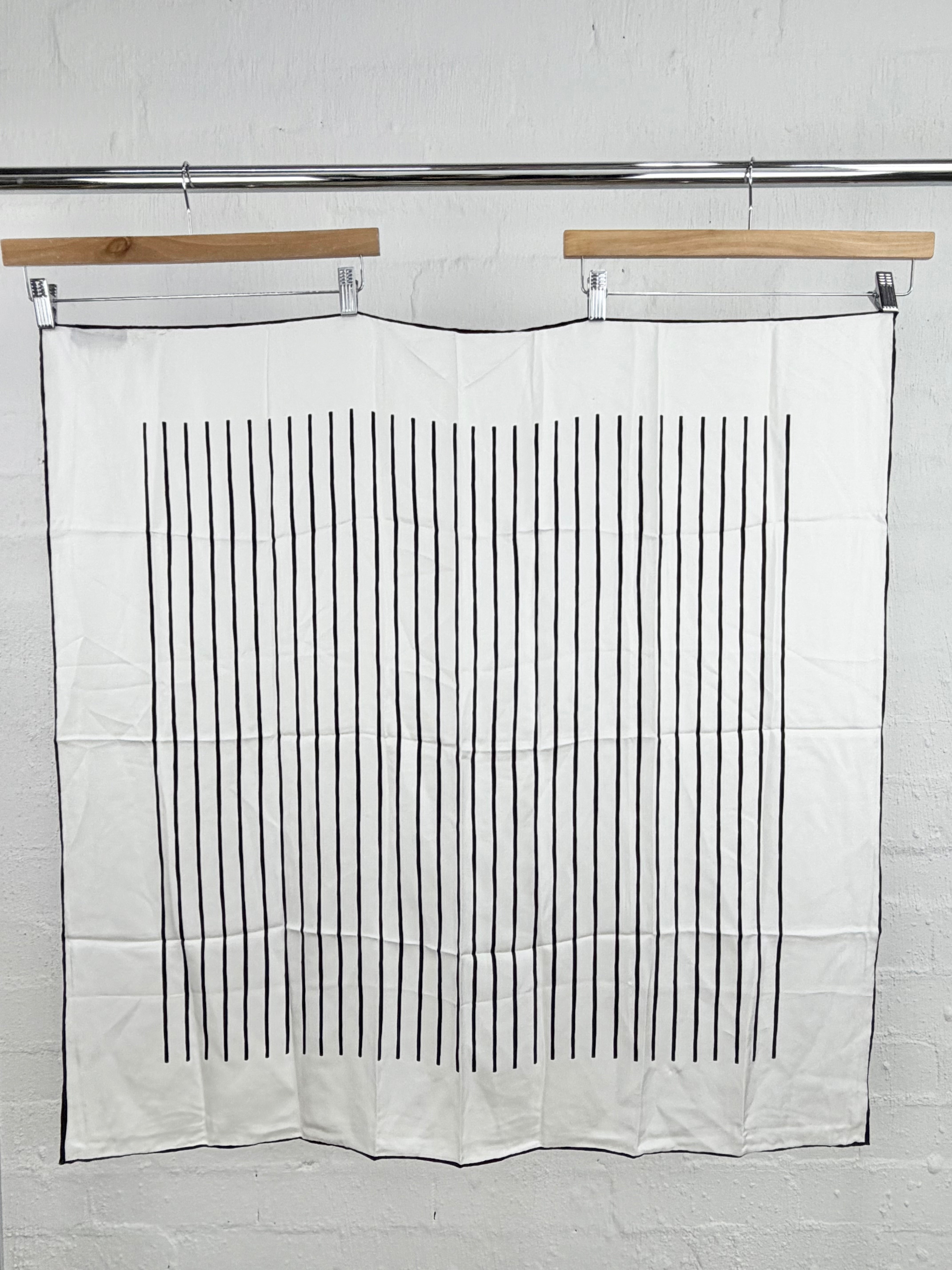 Weekend by Max Mara White & Black Striped Hand-Rolled Square Silk Scarf