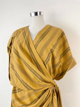 Significant Other Bronze Stripe 'Arcadia' Wrap Dress - AU10